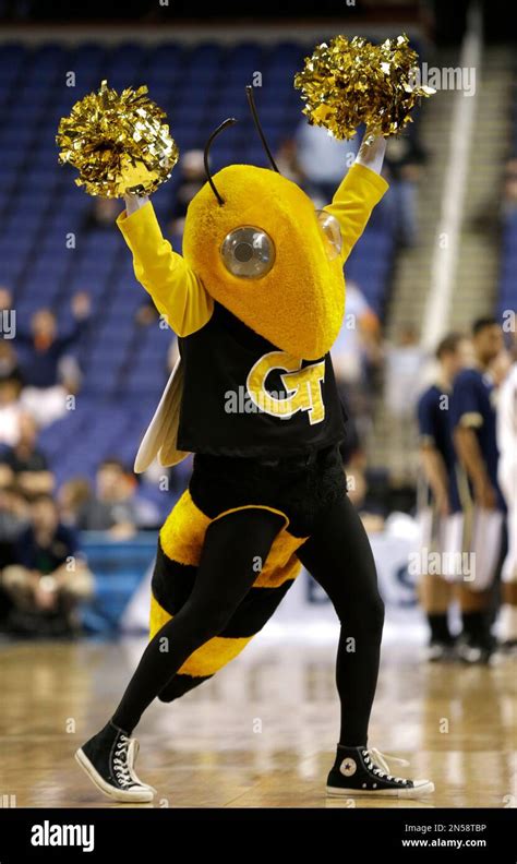 The Georgia Tech mascot performs during the second half of a first ...