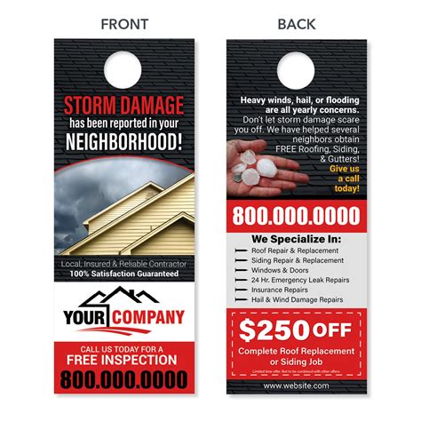 Hail Damage Roofing Door Hanger - Designed & Printed - FREE Shipping ...