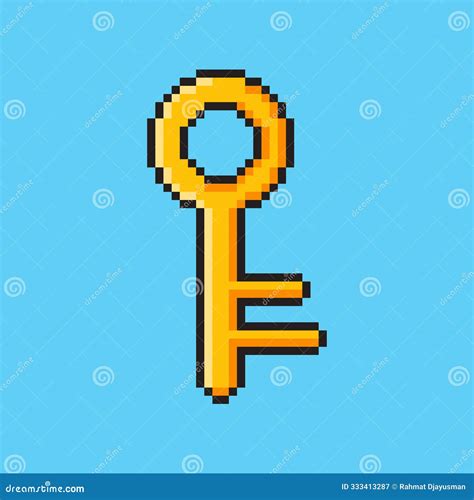 Pixel Art Key Game Asset Design Stock Illustration - Illustration of gate, business: 333413287