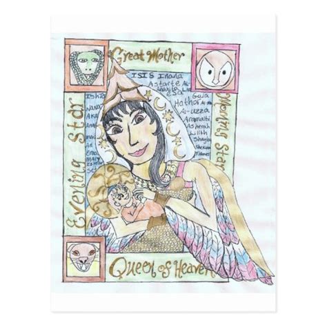 Pagan Queen Of Heaven And Holy Child Postcard Zazzle