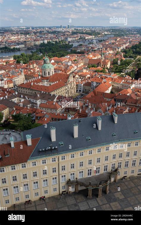 Look From Southern Tower Of Prague Castle Cathedral Over Castle