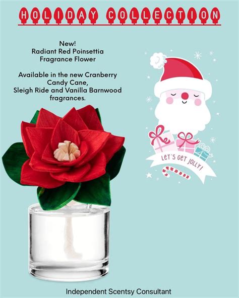 Radiant Red Poinsettia Scentsy Fragrance Flower In Scentsy