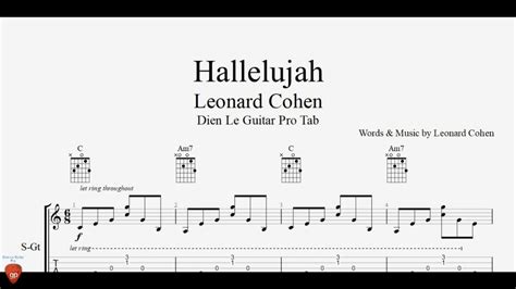 Hallelujah Guitar Tutorial Tab Youtube