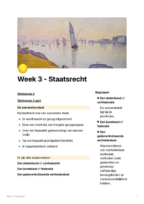 Week College Aant Inleiding Recht Week Staatsrecht Werkgroep