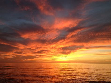 Sunset Red Sky Ocean Dramatic Sky Evening Free Image From Needpix