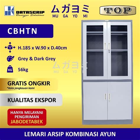 Jual Lemari Arsip Besi Cabinet 2 Pintu Ayun Kombinasi TOP CBHTN