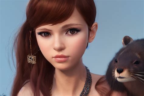 Krea Ai Female Marten Wearing Jewlery With Cute Hairstyle