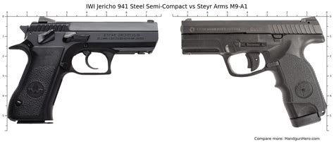 IWI Jericho 941 Steel Semi Compact Vs Steyr Arms M9 A1 Size Comparison