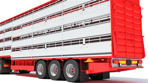 Animal Transporter Truck And Trailer 3d Model By 3d Horse