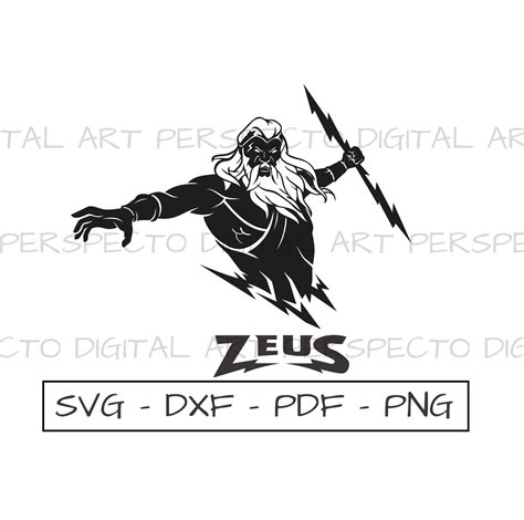 Zeus Holding Lightning Bolt Vector Svg God Of Thunder Zeus Etsy México