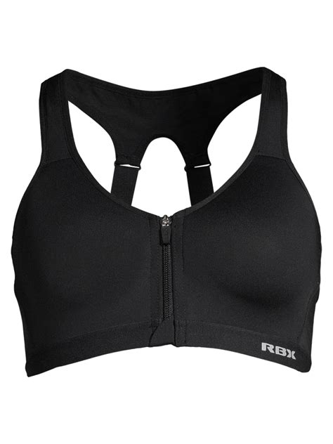 Rbx Womens Maximum Support Zip Front Molded Sports Bra