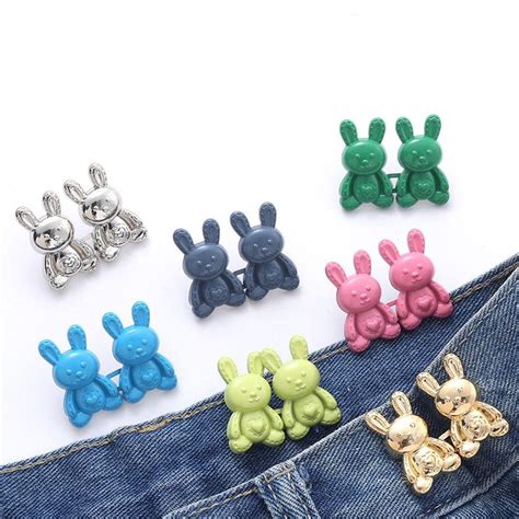 Multicolour Rabbit Snaps Detachable Pant Clips Zinc Zinc Alloy Cute