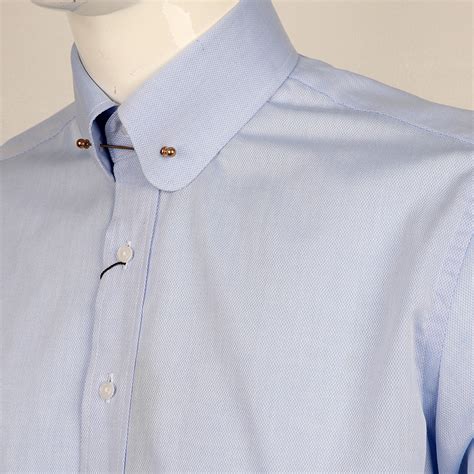 Club Collar Long Sleeve Shirt Blue David Wej