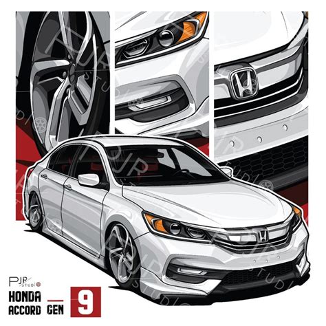 Honda Accord Gen Design By Pjrstudio High Quality Car Illustration