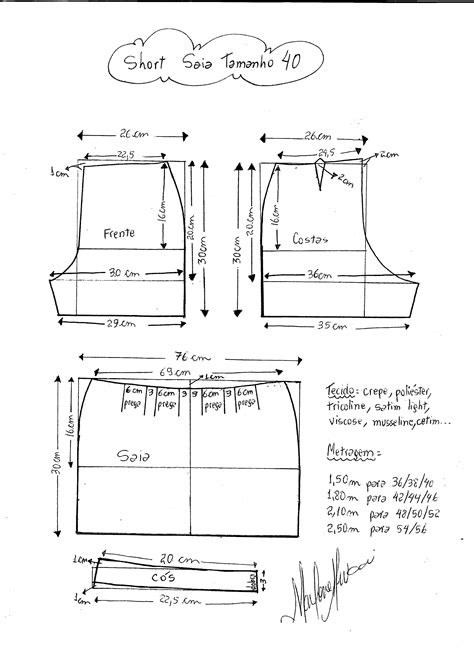 Short Saia Diy Molde Corte E Costura Marlene Mukai