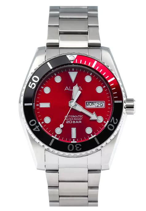 Jual Alba Alba Mechanical Jam Tangan Automatic Pria Silver Red