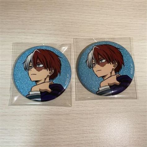 My Hero Academia Shoto Todoroki Departure Glitter Tin Badge 2 Pieces EBay