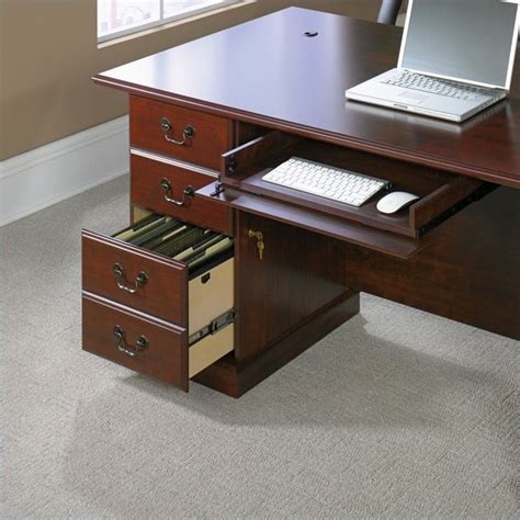 Sauder Heritage Hill Engineered Wood Large Executive Desk in Classic Cherry