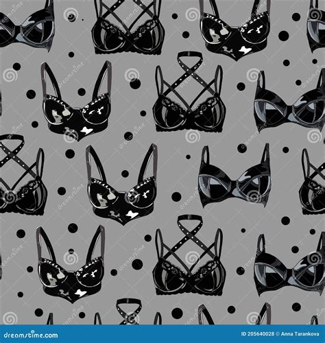 Pattern Erotic Lingerie Lingerie Leather Bras Stock Illustration