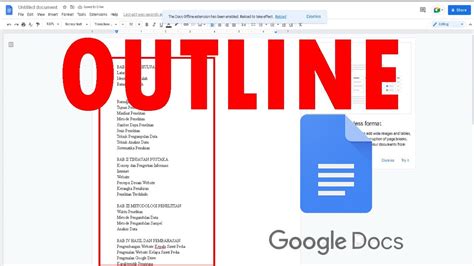 CARA MEMBUAT OUTLINE DI GOOGLE DOCS LEBIH PRAKTISS YouTube