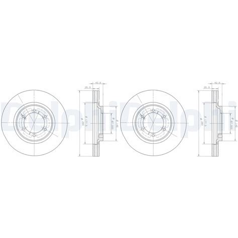 2X DELPHI BREMSSCHEIBEN 280mm BELÜFTET VORNE PASSEND FÜR HYUNDAI TERRACAN