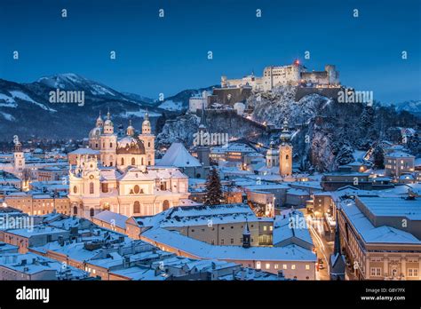 Beautiful View Of The Historic City Of Salzburg With Festung