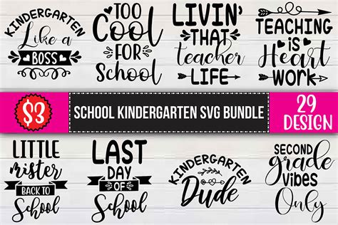 School Kindergarten Svg Bundle Bundle · Creative Fabrica