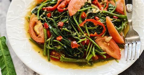 Tumis Kangkung Pedas Spicy Water Spinach Stir Fry Recipe By