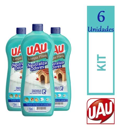 Kit Limpador De Pisos Eliminador De Odores Uau Ml Cada