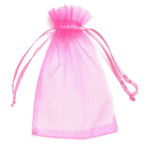 100 Saquinhos De Organza 7x9cm Cor Rosa Para Lembrancinhas