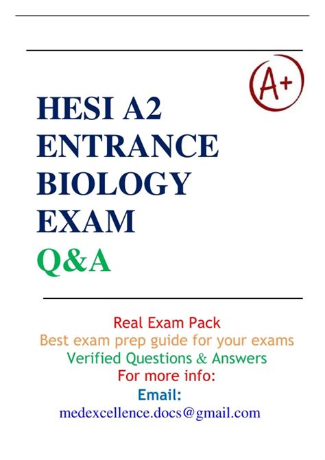 New File Update Hesi A2 Entrance Biology Exam 202324 V1 And V2