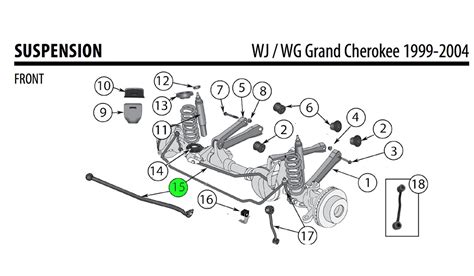 Jeep WJ Cherokee 4.0L 4.7L Front Track Bar 52088305AB