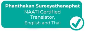 Certified Naati Thai Translator And Trained Interpreter