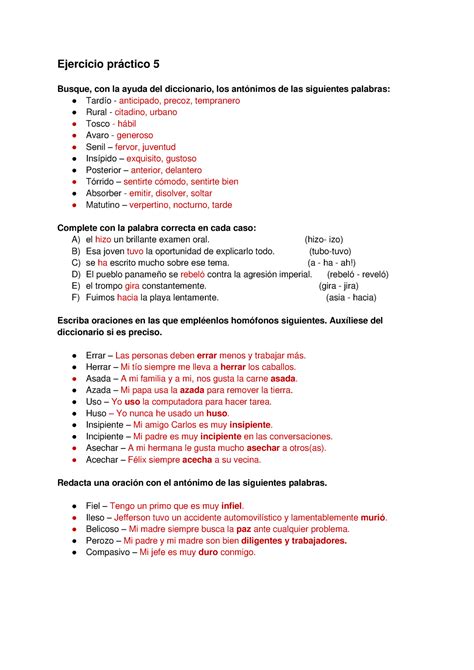 Práctica 5 ESTA ES LA PRACTICA 5 DE REDACCION CASTELLANA Ejercicio