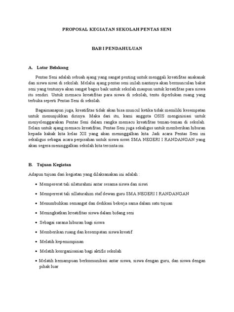 Proposal Kegiatan Sekolah Pentas Seni Sma Asti Pdf