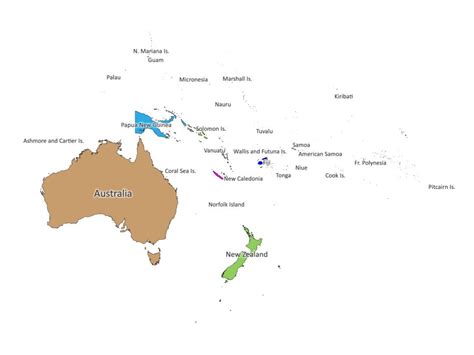 Oceania labeled map | Labeled Maps