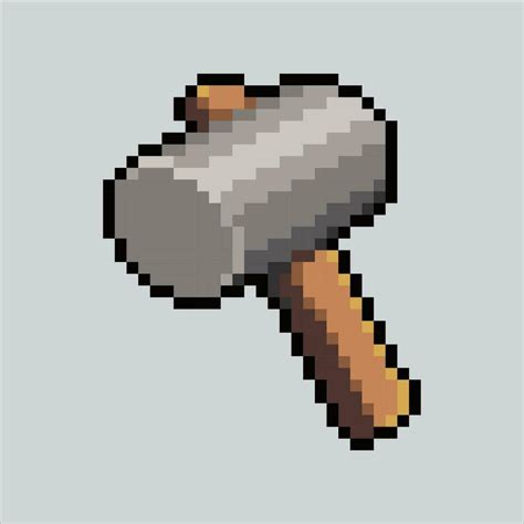 Pixel art hammer. Pixelated Hammer. Hammer icons background pixelated for the pixel art game and ...