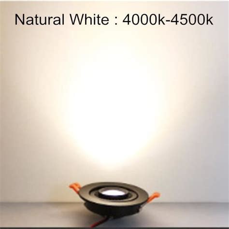 Spots Natural White W Black Dimmable Plafonnier Encastrable Rotatif