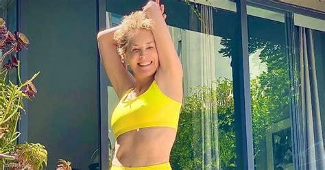 Sharon Stone Shows Off Incredible Sun Kissed Figure In Yellow Bikini Mirror Online