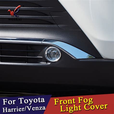 Abs Chrome Front Fog Lamp Light Cover For Toyota Harrier Venza Car