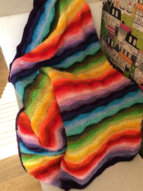 Crochet Rainbow Blanket | Etsy