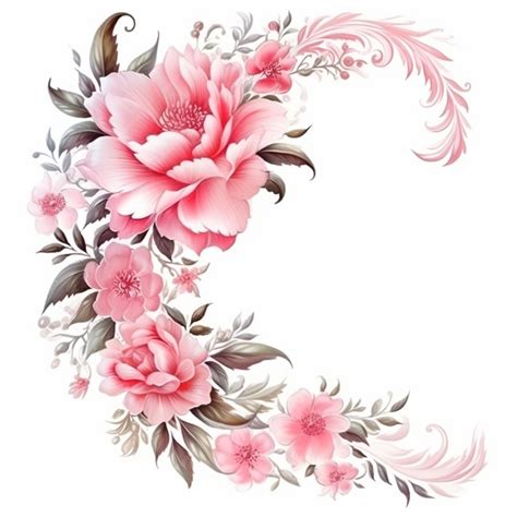 Premium Photo A Pink Flower Letter C With Leaves And Flowers On A
