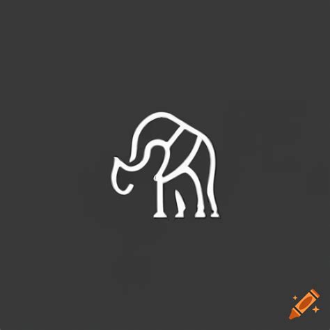 Minimalist Black And White Elephant Logo Design On Craiyon