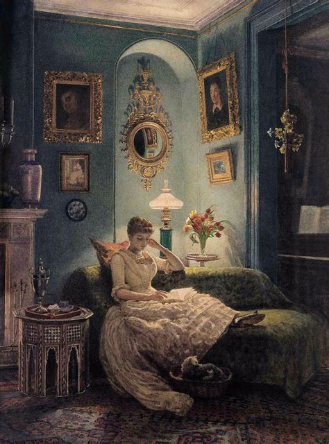 An Evening At Home Painting Sir Edward John Poynter Oil Paintings