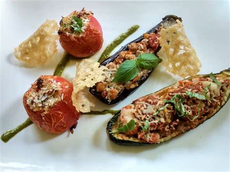 Vegetarian Stuffed Aubergines Eggplant With Chickpeas Perfectly