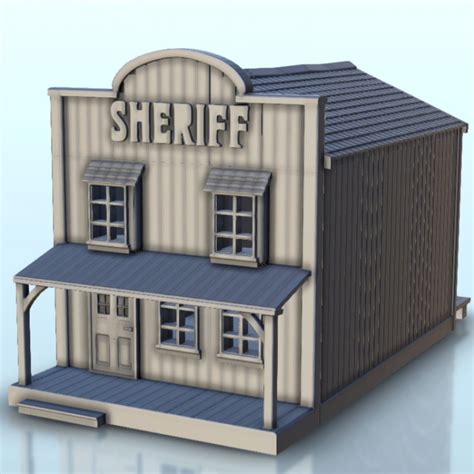 D Printable Wild West Sheriff S Office Building Six Gun Sound