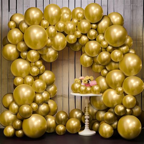 Katchon 100 Pcs Metallic Gold Balloon Arch Kit Different