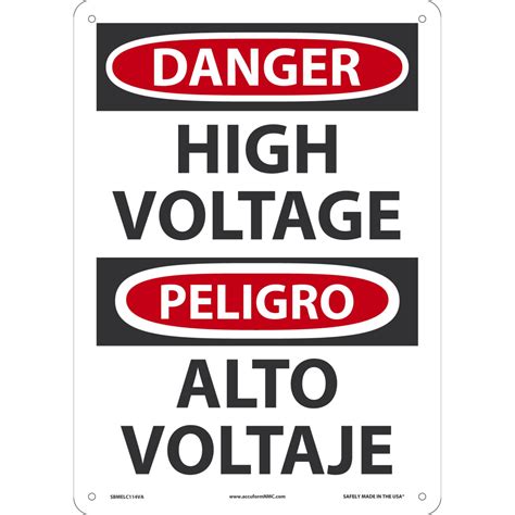 Accuform Nmc Bilingual Danger High Voltage Safety Sign