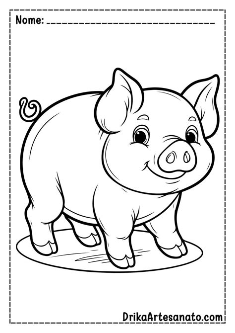 50 Desenhos de Porco para Colorir Grátis em PDF