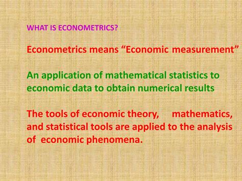 Introduction To Econometrics Ppt